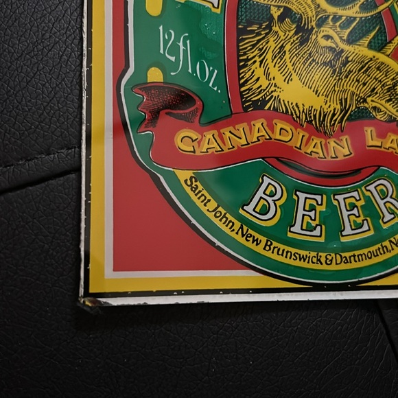 Vintage Moosehead Canadian Lager Beer Glass Carnival Sign 6” - Picture 2 of 9